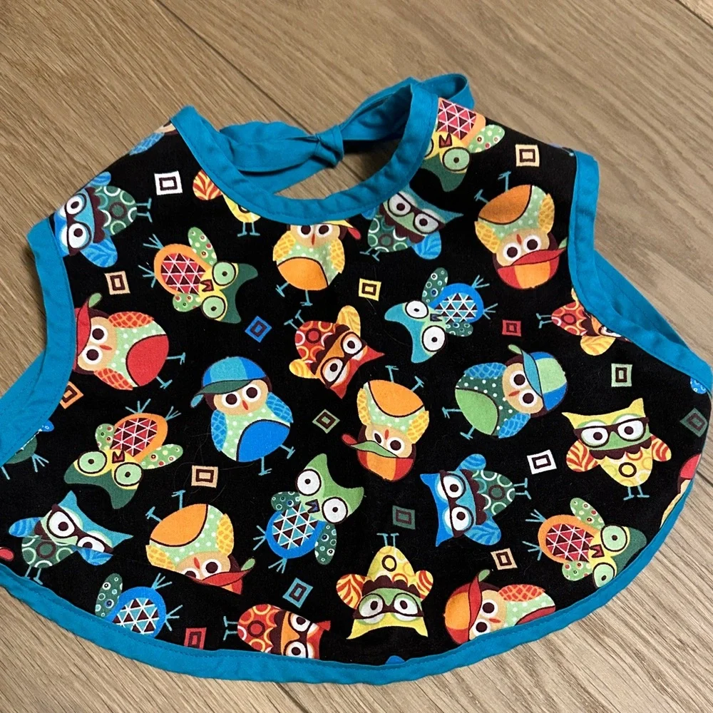 Handmade Colorful Print Toddler Bib Set
